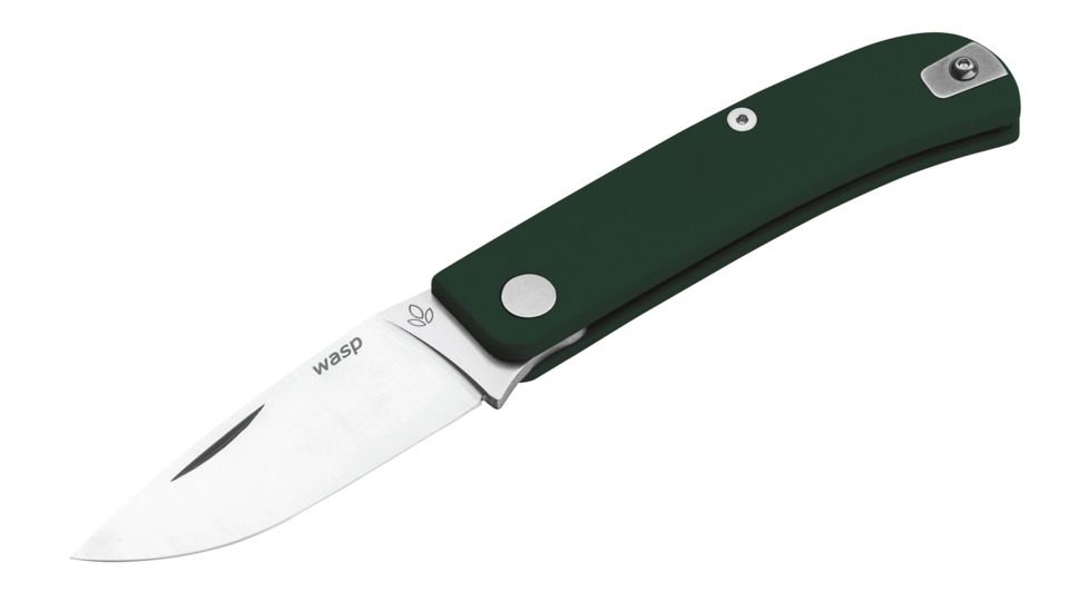 Manly Wasp 14C28N Folding Knife, Military Green, Small, 01ML070
