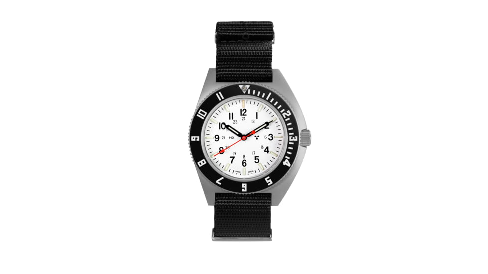 Marathon Arctic Steel Navigator Ssnav On Nylon Defstan Watch, White, 41mm, WW194001SS-0503