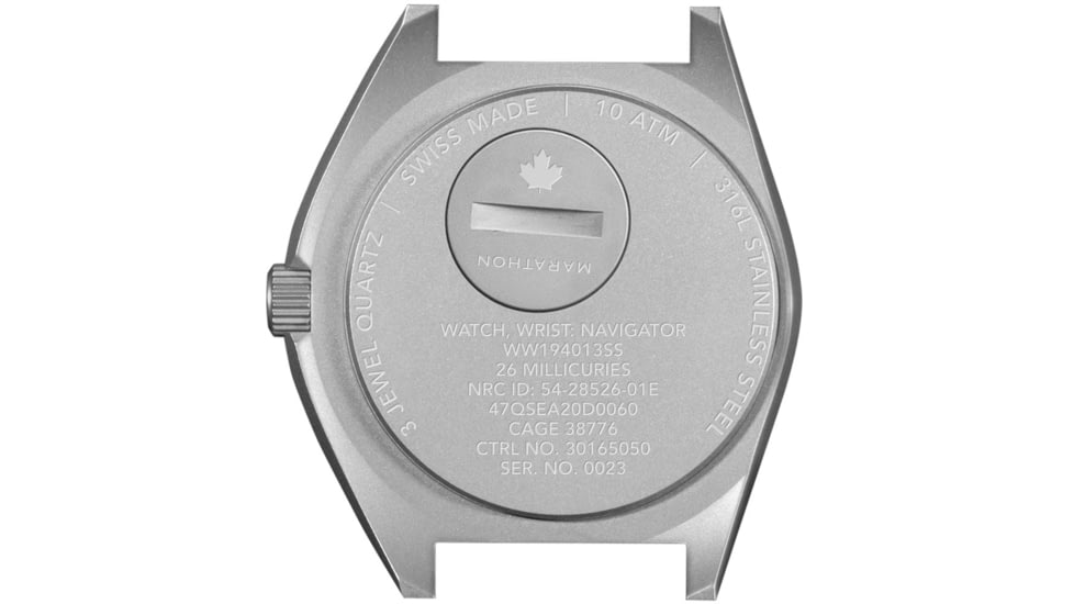 Marathon Arctic Steel Navigator W/ Date On Ballistic Nylon Watch, 12in, White, 41mm, WW194013SS-0502