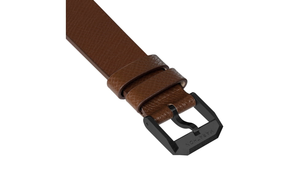 Marathon Cross Hatch 2-Piece Strap, Italian Leather, IP Black Buckle, 20mm, Cognac, Standard, WS-LT-CGBK-20-ST