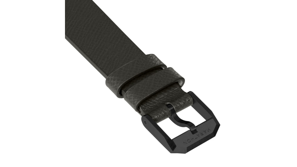 Marathon Cross Hatch 2-Piece Strap, Italian Leather, IP Black Buckle, 20mm, Moss Green, Standard, WS-LT-MGBK-20-ST