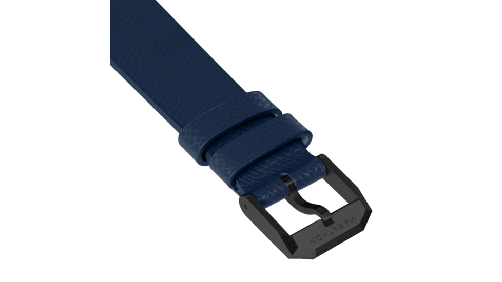 Marathon Cross Hatch 2-Piece Strap, Italian Leather, IP Black Buckle, 20mm, Royal Blue, Standard, WS-LT-RBBK-20-ST