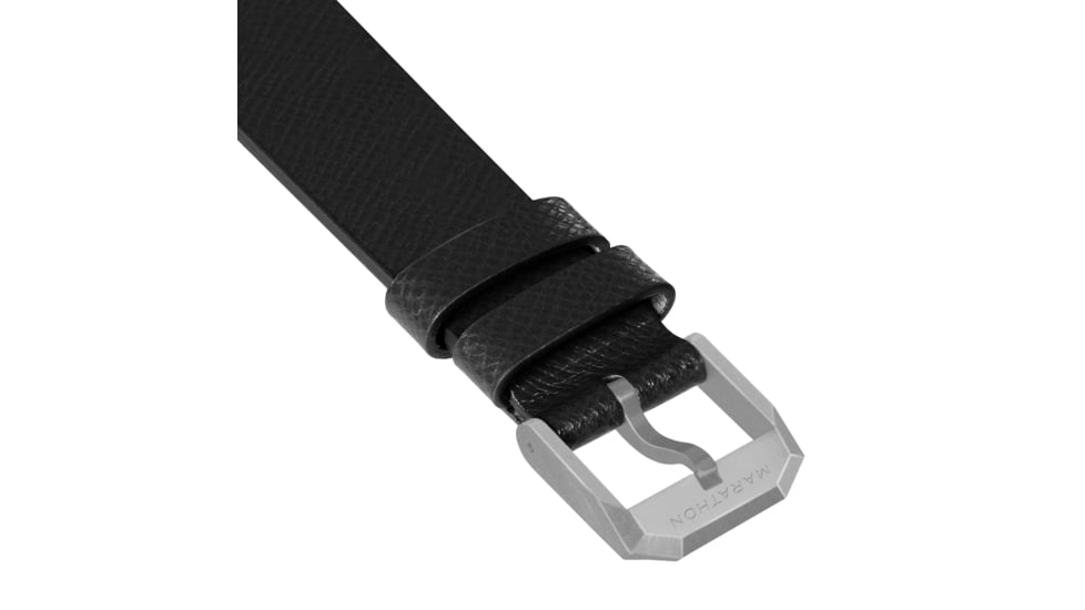 Marathon Cross Hatch 2-Piece Strap, Italian Leather, Parkerized Buckle, 20mm, Black, Standard, WS-LT-BKPS-20-ST