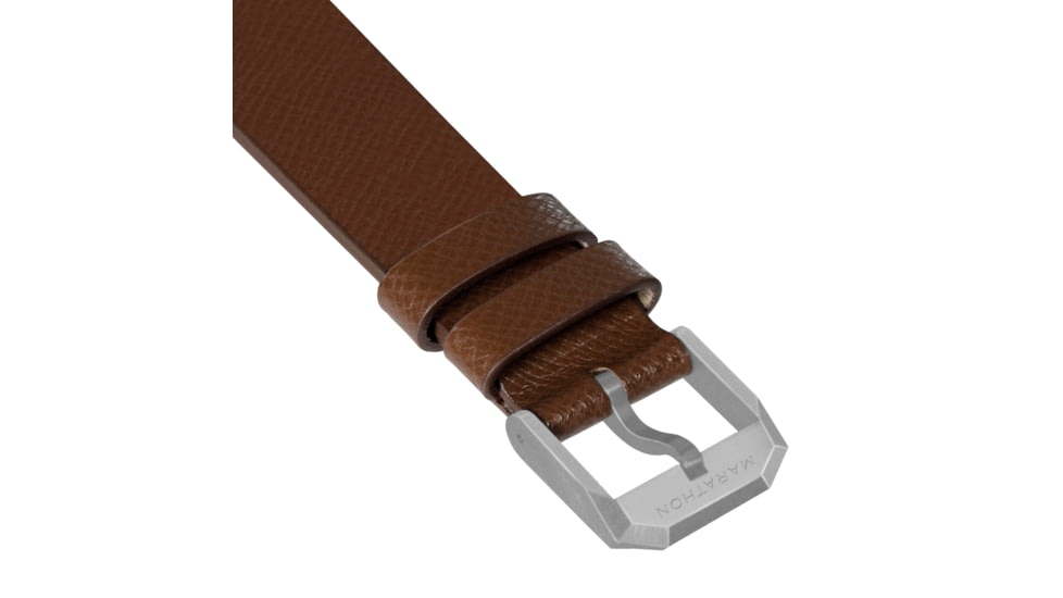 Marathon Cross Hatch 2-Piece Strap, Italian Leather, Parkerized Buckle, 20mm, Cognac, Standard, WS-LT-CGPS-20-ST