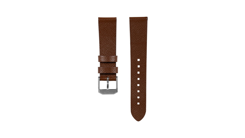 Marathon Cross Hatch 2-Piece Strap, Italian Leather, Steel Buckle, 20mm, Cognac, Standard, WS-LT-CGSS-20-ST
