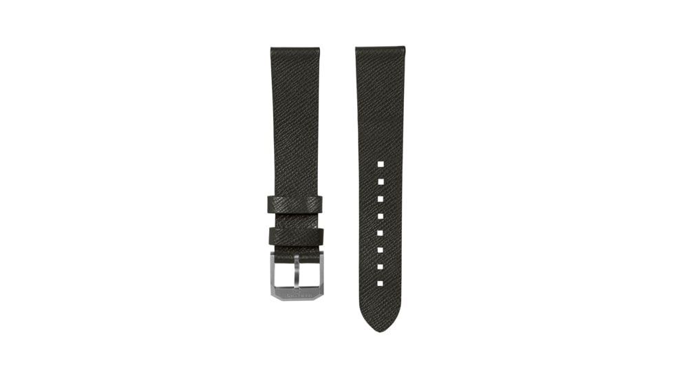 Marathon Cross Hatch 2-Piece Strap, Italian Leather, Steel Buckle, 20mm, Moss Green, Extra Long, WS-LT-MGSS-20-XL