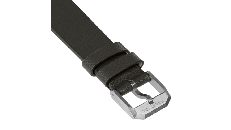 Marathon Cross Hatch 2-Piece Strap, Italian Leather, Steel Buckle, 20mm, Moss Green, Extra Long, WS-LT-MGSS-20-XL