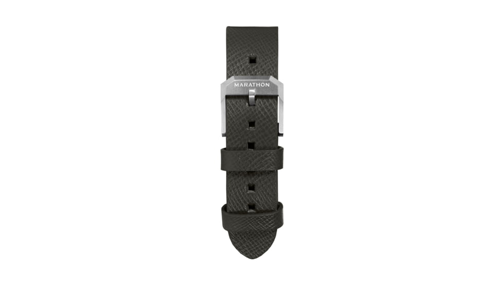 Marathon Cross Hatch 2-Piece Strap, Italian Leather, Steel Buckle, 20mm, Moss Green, Extra Long, WS-LT-MGSS-20-XL