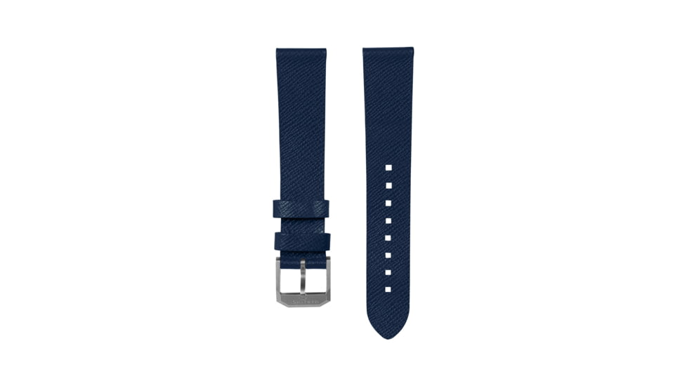 Marathon Cross Hatch 2-Piece Strap, Italian Leather, Steel Buckle, 20mm, Royal Blue, Extra Long, WS-LT-RBSS-20-XL