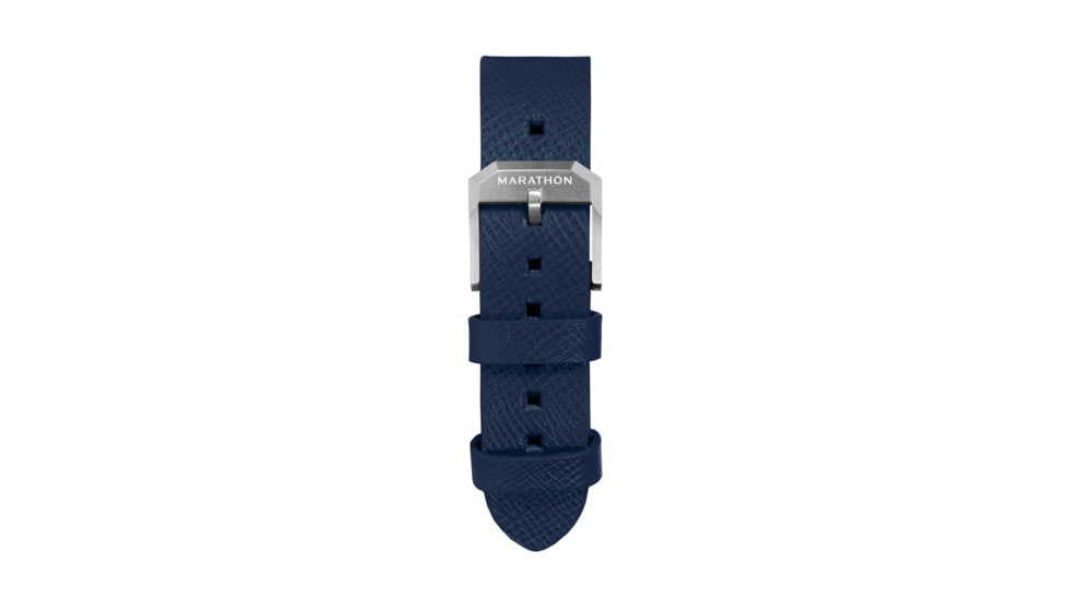 Marathon Cross Hatch 2-Piece Strap, Italian Leather, Steel Buckle, 20mm, Royal Blue, Standard, WS-LT-RBSS-20-ST