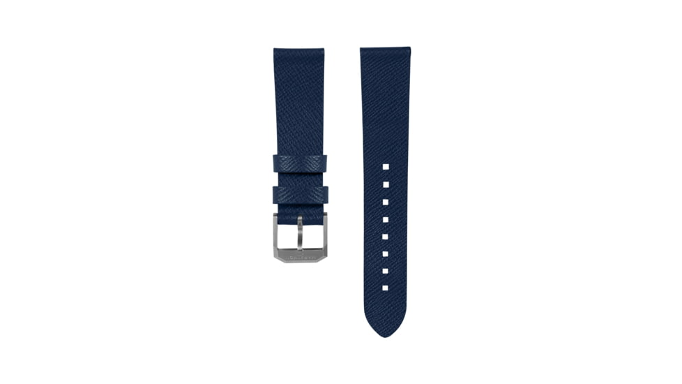 Marathon Cross Hatch 2-Piece Strap, Italian Leather, Steel Buckle, 20mm, Royal Blue, Standard, WS-LT-RBSS-20-ST