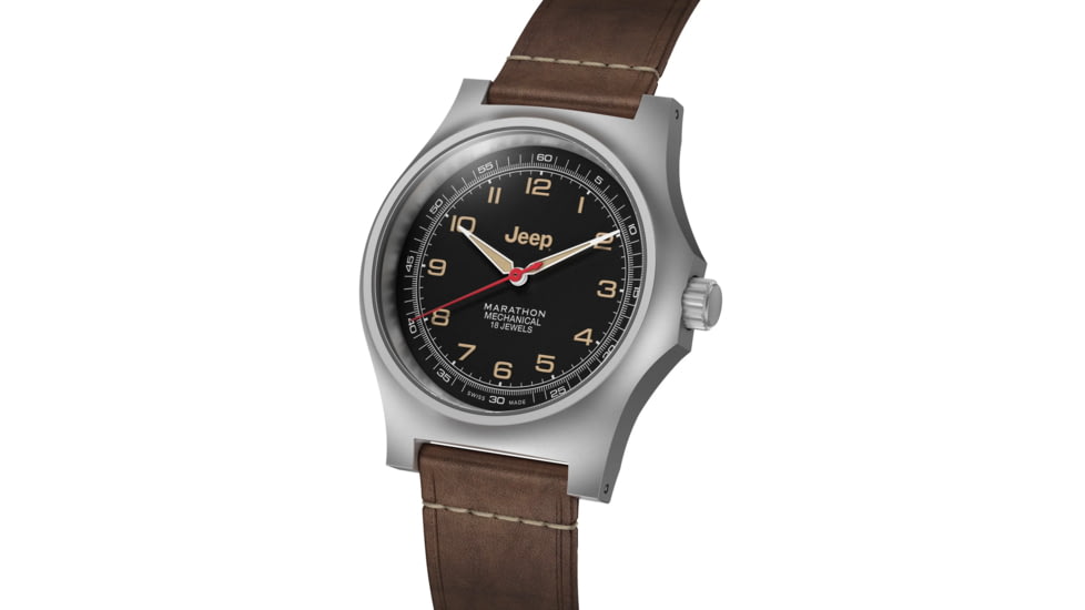 Marathon JEEP SSGPQ on Leather Watch, Black, 41mm, WW194034SS-4001