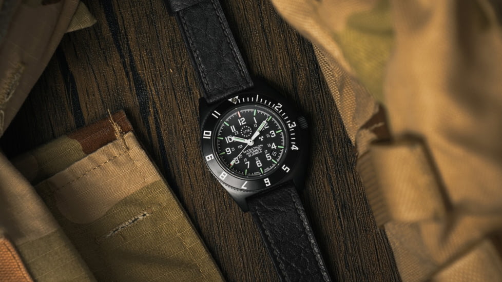 Marathon Limited 250 Edition SSNAV-D Auto Unisex Watch, 41mm Case Diameter, Bi-Directional Bezel, Black Leather Strap, WW194030AN-US250