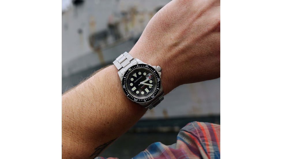 Marathon Original SAR w/ Date Watches, Bracelet, 41mm, Black, WW194006SS-2001