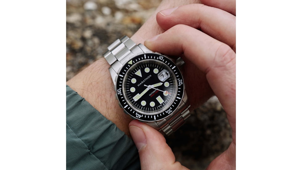 Marathon Original SAR w/ Date Watches, Bracelet, 41mm, Black, WW194006SS-2001