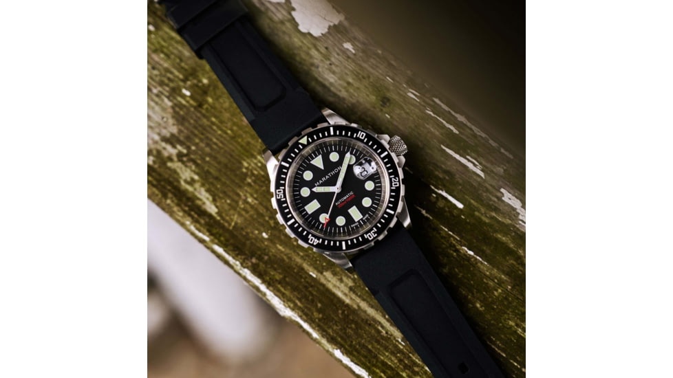 Marathon Original SAR w/ Date Watches, Rubber, 41mm, Black, WW194006SS-2030