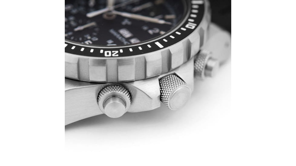 Marathon 46 mm Jumbo Diver/Pilots Automatic Chronograph w/Stainless Steel Bracelet, Black, WW194014SS-0108