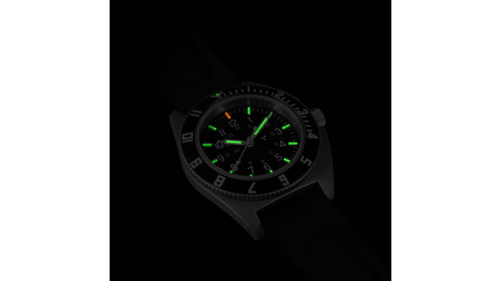 Marathon SSNAV 41mm Steel Navigator Watch, Black 3-Piece Rubber Strap Kit, Black, 41mm, WW194001SS-0830