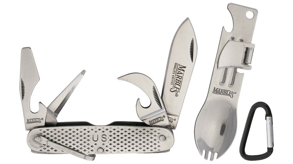 Marbles Camp Combo Folding Knife,440 Stainless Steel,Spear Point, Handle MR390