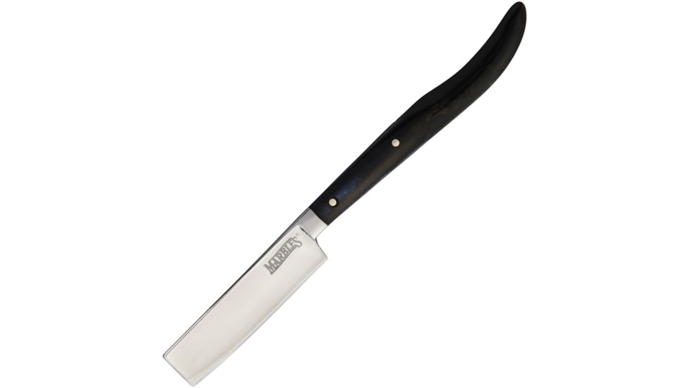 Marbles Fixed Blade Razor Black Bone Knife, 2.25 overall, Black smooth bone handle, MR467