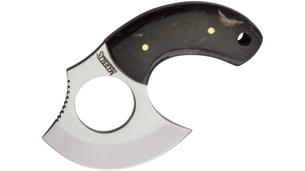 Marbles Horn Skinner Knife, 4.25in Overall, 2.63in Satin SS Blade, Horn Handle, Brown Leather Sheath, MR452 /EG-733