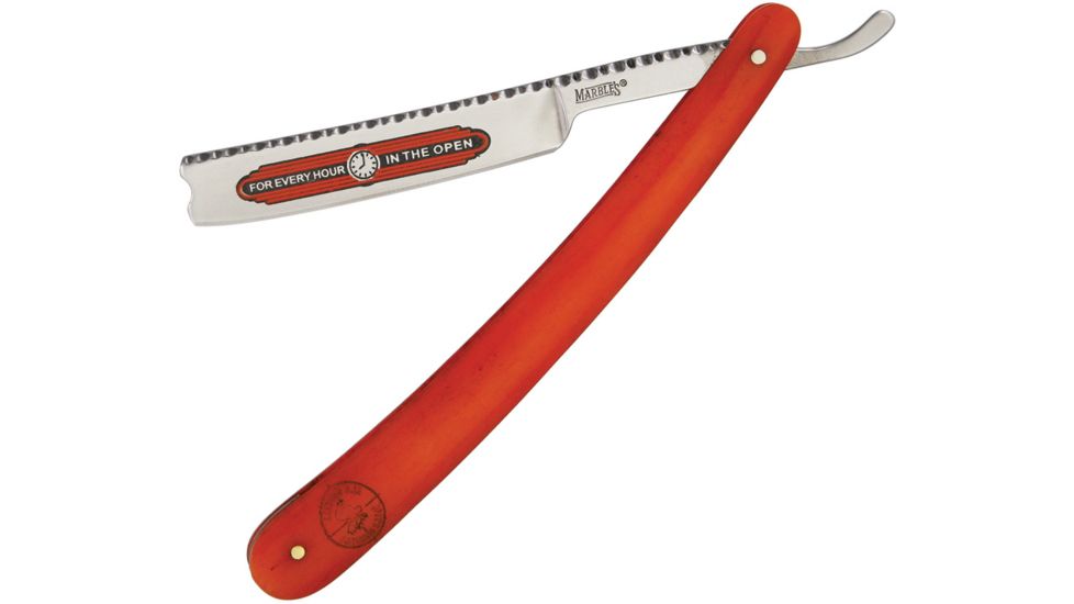 Marbles Razor Folding Knife,4in,Stainless Steel,Standard Edge,Orange,Bone Handle, KB128-MR319