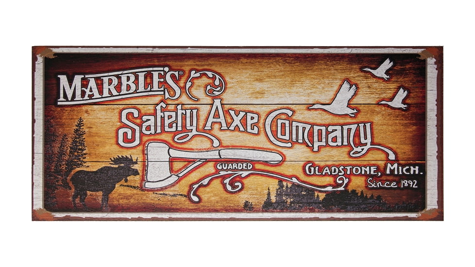 Marbles Marbles Safety Axe Sign, 18in X 7.75in, Marble Safety Axe Company Artwork, WOOD SIGN / MR559
