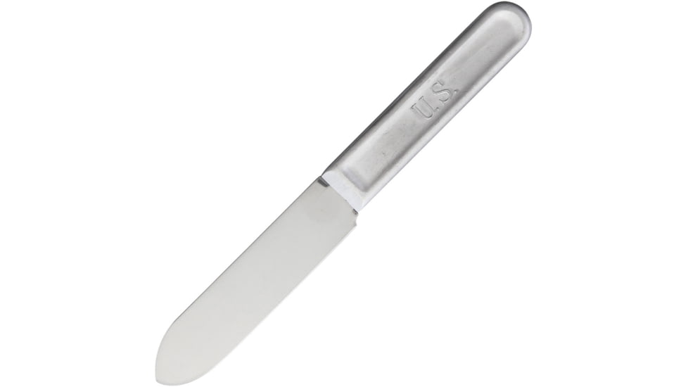 Marbles Mess Kit Knife Fixed Blade Knife, 7.25in Overall, 3.5in Mirror 420 SS Blade, Silver Aluminum Handle, Wwi Standard Issue, Silver, BS016629
