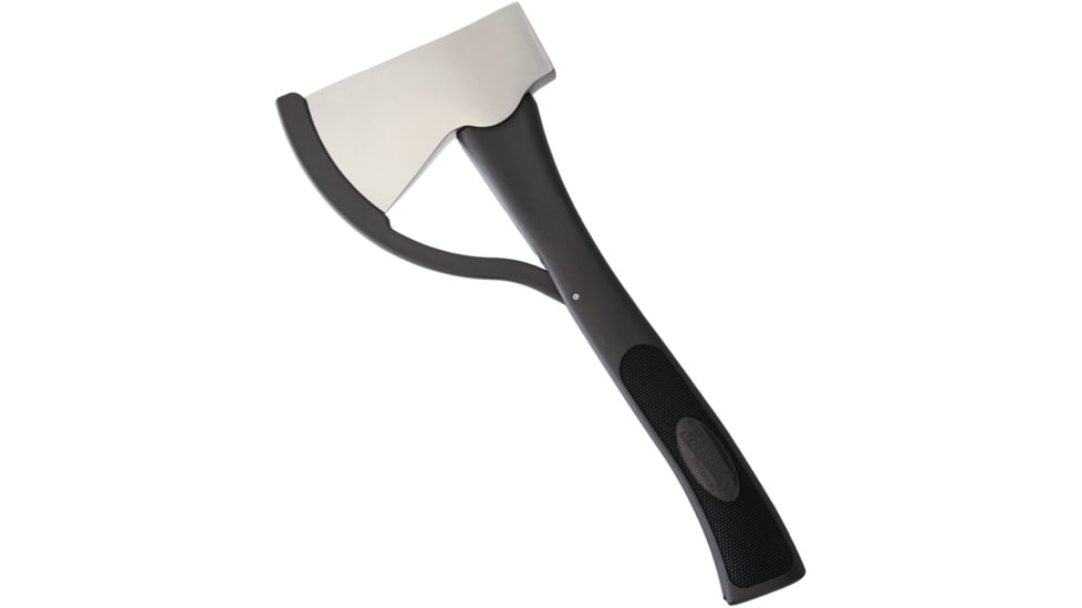 Marbles No 3 Safety Axe, 12in Overall, 2.63in Cutting Edge, 4.63in Satin SS Axe Head, Black Synthetic Handle, Swing-Arm Safety Mechanism For Safe Carry, Black, AXE HEAD/ CLAM PACK
