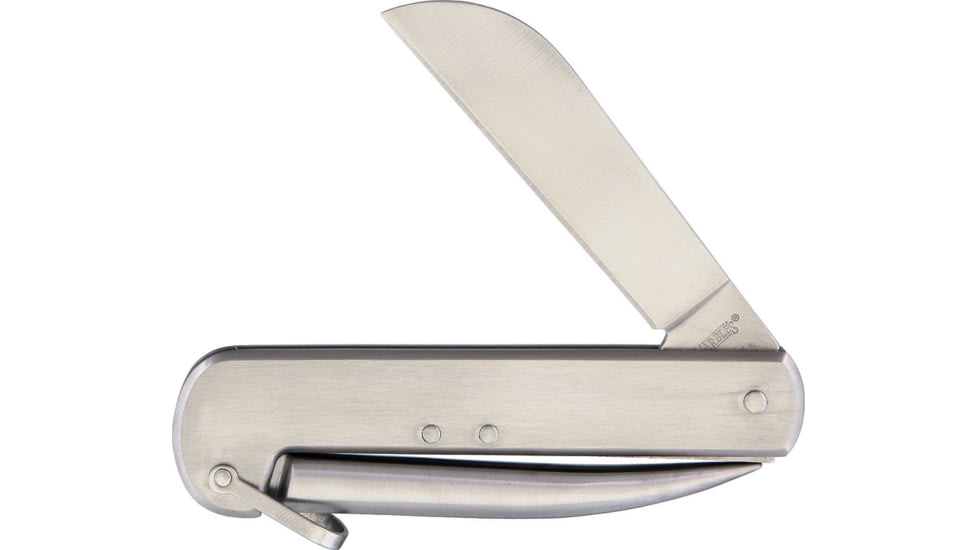 Marbles Riggers Folding Knife, Satin SS Sheepsfoot And Marlin Spike Blades, Brushed SS Handle, Bail, MR5K1286/ GC-17126S