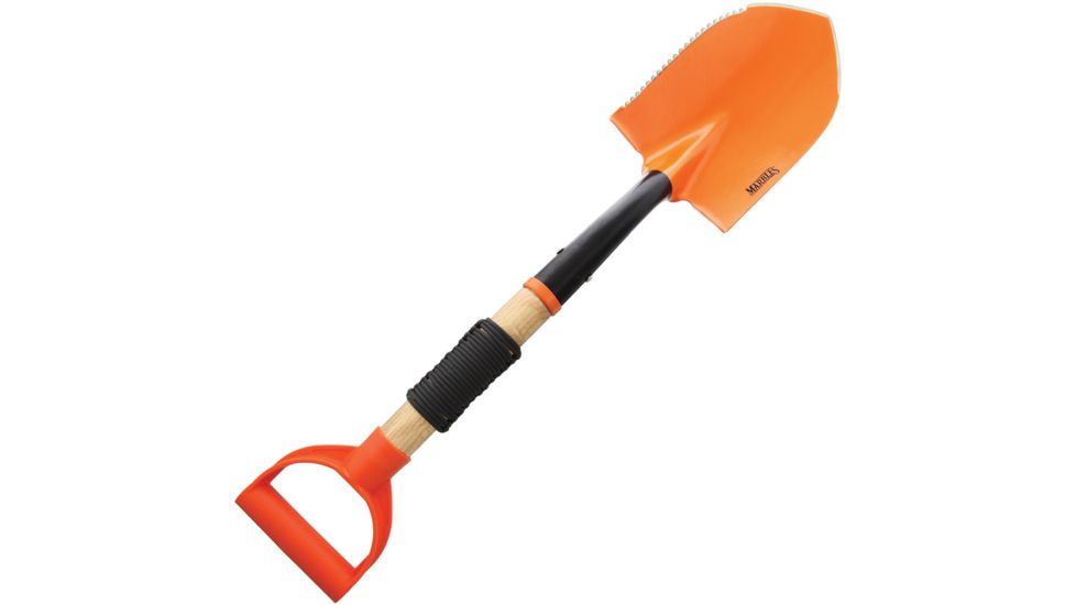 Marbles Shovel Fixed Blade Knife, Stainless Steel, Partially Serrated, Black, Paracord Wrapped Handle MR392