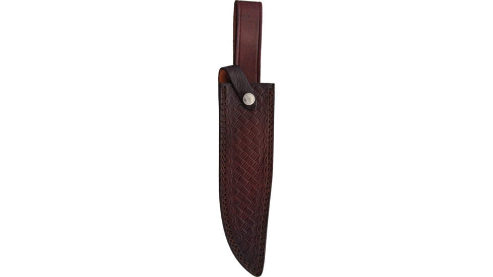 Marbles Stacked Leather Bowie Knife, 9 satin finish stainless clip point blade, Stacked leather handle, MR577 HHH-SEP-1