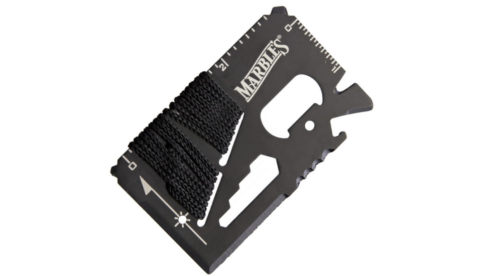 Marbles Survival Card, 3.38in X 2.13in X 0.13in, Tools Include Metric Ruler L Ruler L Bottle Opener L Hex/Bit Driver L Screwdriver Tip L Lanyard Loop L Small Blade, BM010738