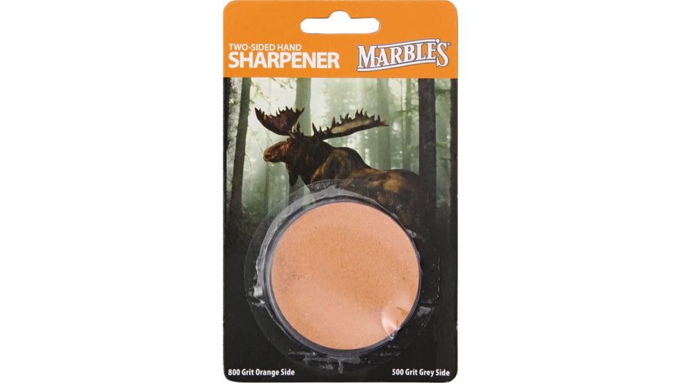 Marbles Two-Sided Hand Sharpener, Measures 2 1/8in Overall, Orange Side - 800 Grit, Grey Side - 500 Grit, Small Enough To Stick In Your Pocket, M0020