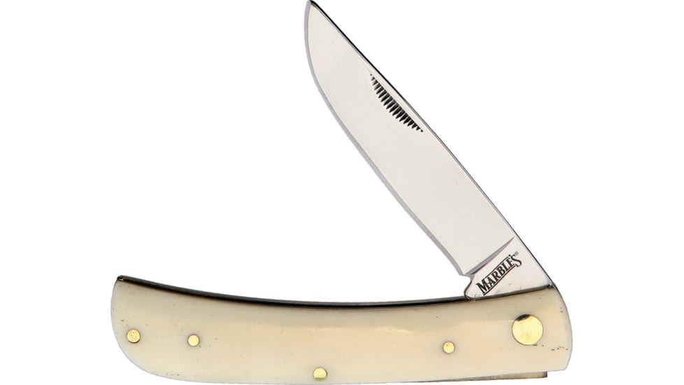 Marbles Work Knife White Smooth Bone, Mirror finish stainless blade, White smooth bone handle, PK114WH