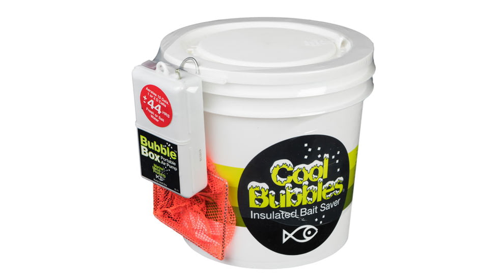 Marine Metal Products Cool Bubbles 8 Quart Insulated Aerated Bait Container w/Dip net, White, CB-211