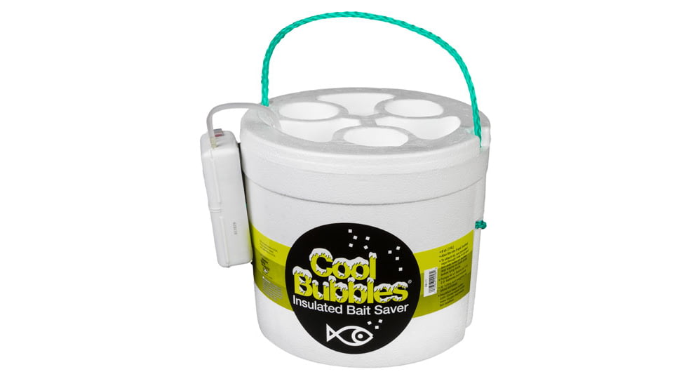 Marine Metal Products Cool Bubbles 8 Quart Insulated Aerated Bait Container, White, CB-11