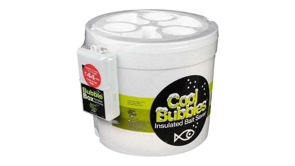 Marine Metal Products Cool Bubbles 8 Quart Insulated Aerated Bait Container, White, CB-11
