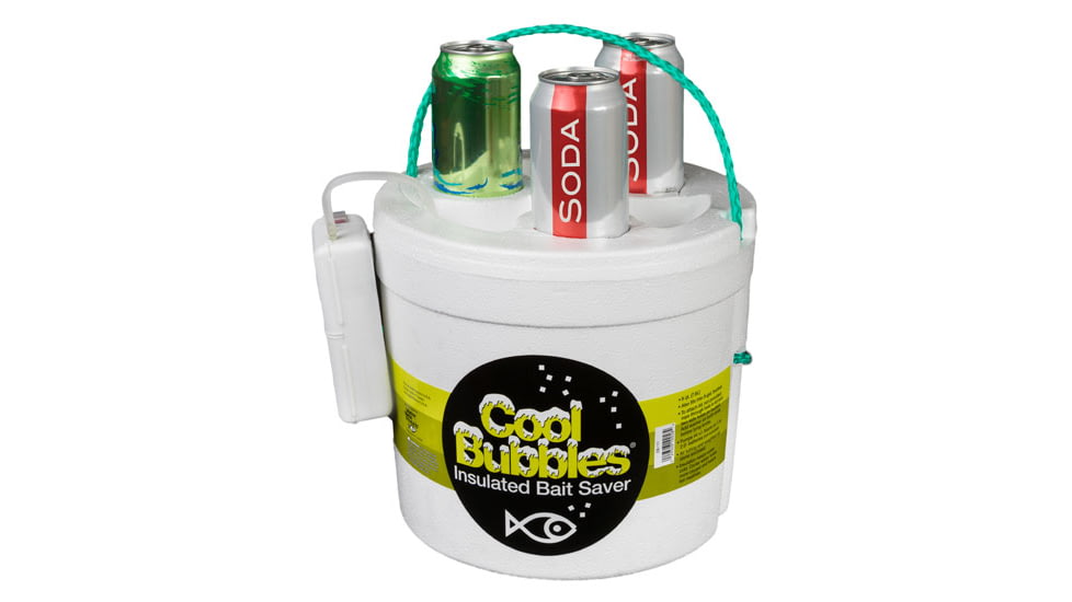 Marine Metal Products Cool Bubbles 8 Quart Insulated Aerated Bait Container, White, CB-11