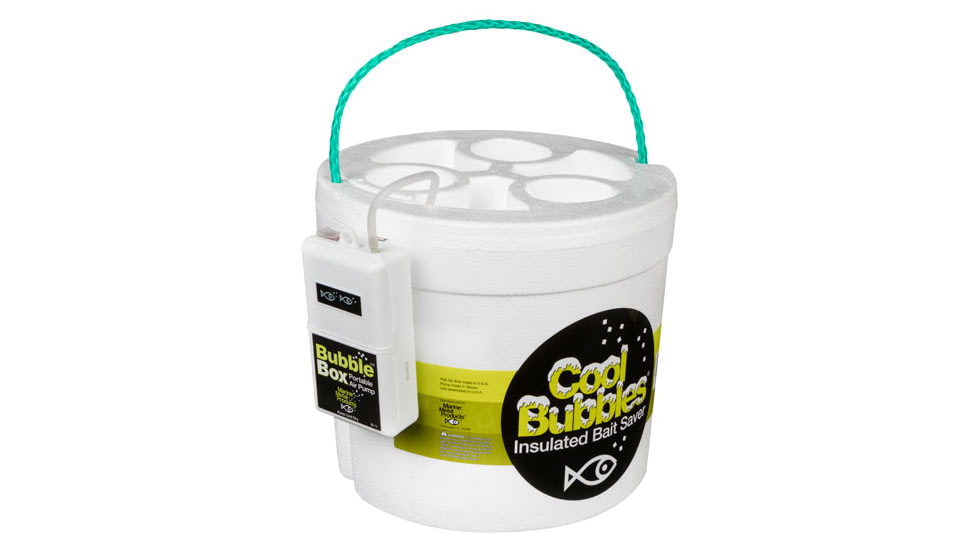 Marine Metal Products Cool Bubbles 8 Quart Insulated Aerated Bait Container, White, CB-11