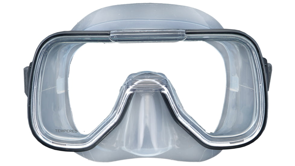 Marine Sports Mask - Silicone - Lens Single Pane - Hd Tempered Glass - Black, 4028BK