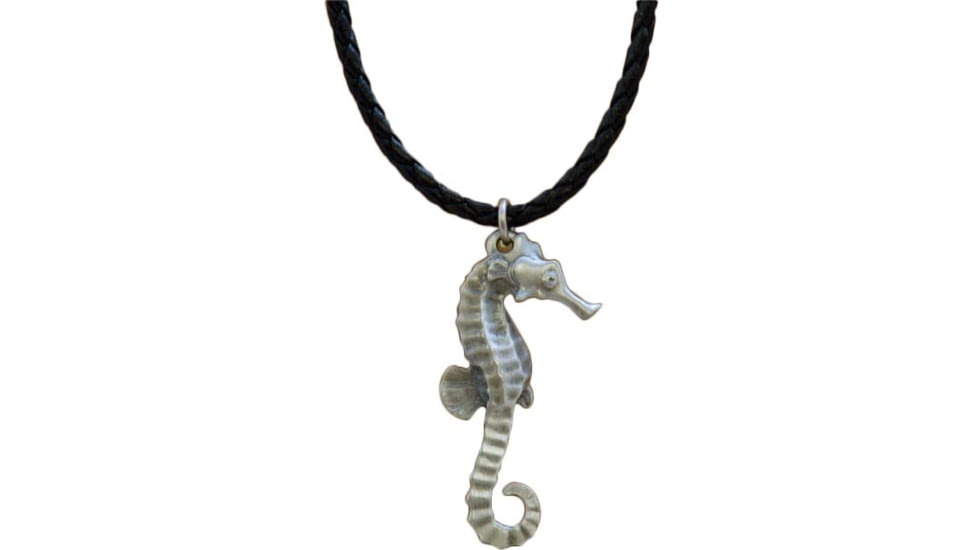 Marine Sports Seahorse Pewter Pendant with 18in Black Braided Cord, 2221-10