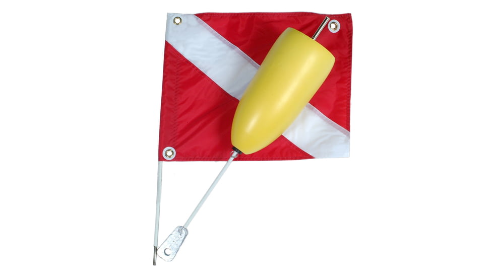 Marine Sports Torpedo Float &amp; Flag - Deluxe Float W/14in X 18in; Nylon Dive Flag Stiffened, 4645