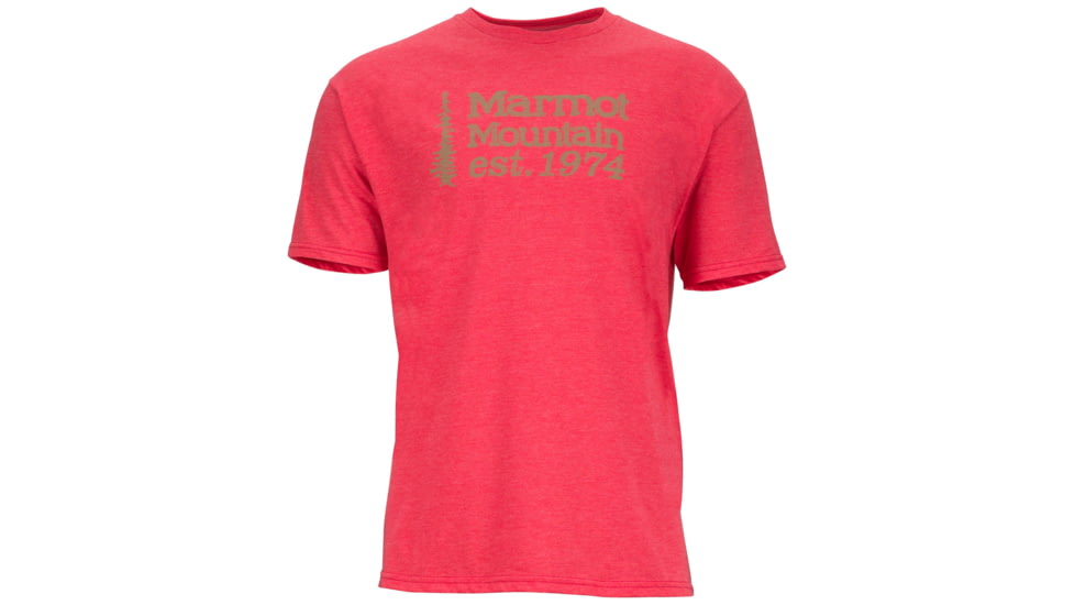 Marmot 74 Short Sleeve Tee - Men's-Red Heather-Small