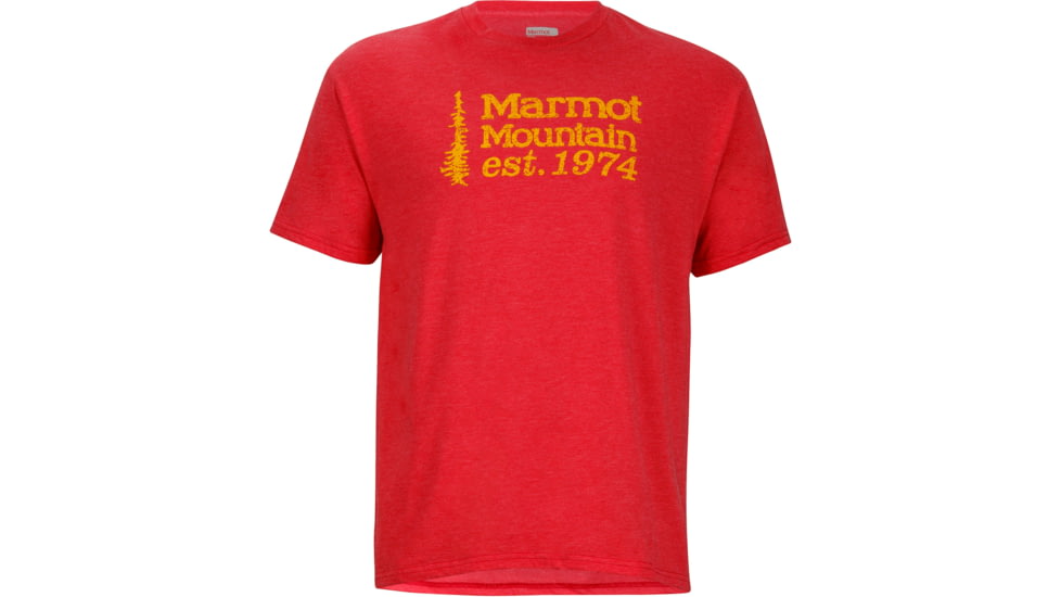 Marmot 74 Short Sleeve Tee - Men's-True Red Heather-Medium