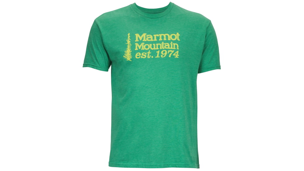 Marmot 74 Short Sleeve Tee - Men's-Green Heather-Large