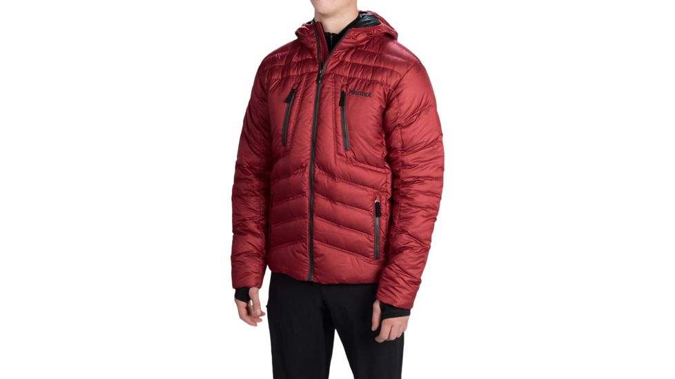 Marmot Aerial Hoody Down Jacket - Men's -Dark Crimson-Medium