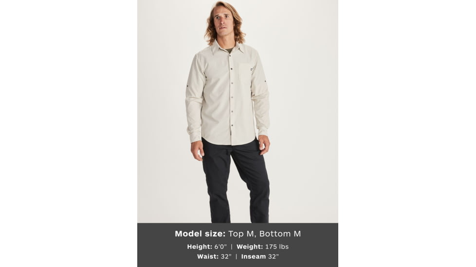 Marmot Aerobora Long Sleeve Top - Mens, Moonbeam, Large, 42110-7384-L