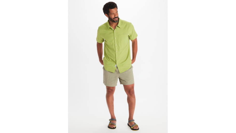Marmot Aerobora Short Sleeve Top - Mens, Spinach Green, Small, M14116-21539-S
