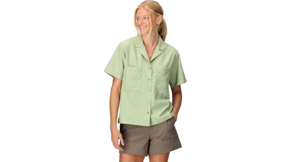 Marmot AirExchange SolarShield Camp Novelty SS Shirt - Women's, Agate Green Mini Bloom, L, M16118-24284L